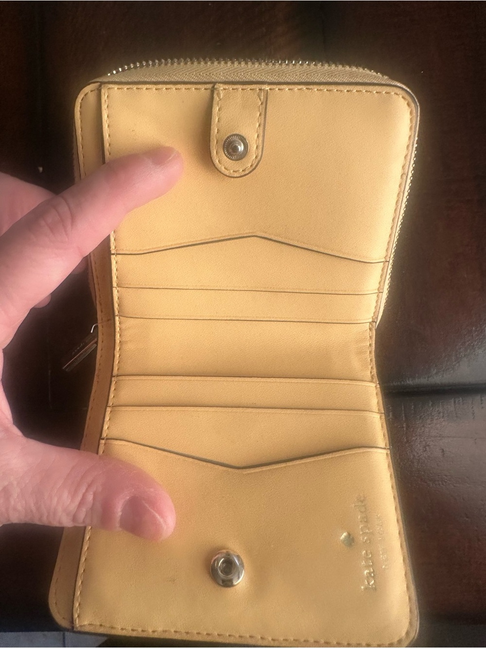 kate spade Yellow Saffiano ID Card Holder Wallet - Picture 7 of 10